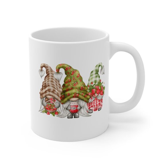 Spring Strawberry Gnomes Mug, Strawberry Gift - Picture 2 of 5